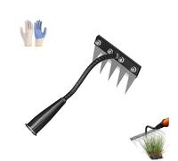 Iron Rake 2.0, Gardenia Iron Weeding Rake, Ironrake The Heavy-Duty Iron Weeding Rakes, 5/6/7/8 Teeth Lawn Leveling Rakes for Loosening Soil, Gathering Leaves (5 Teeth)