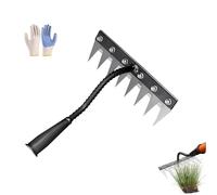 Iron Rake 2.0, Gardenia Iron Weeding Rake, Ironrake The Heavy-Duty Iron Weeding Rakes, 5/6/7/8 Teeth Lawn Leveling Rakes for Loosening Soil, Gathering Leaves (8 Teeth)