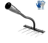 Iron Rake 2.0,Iron Rake for Gardening and Weeding,5/6/7/8 Teeth Multifunctional Heavy Duty Gardening Hand Weeder Tools,Ironrake Lawn Leveling RakeTool for Clear Weeds,Break Tough Soil (5 Teeth)