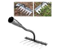 Iron Rake 2.0, Iron Rake for Gardening and Weeding, Ironrake The Heavy-Duty Iron Weeding, Carbon Steel Metal Iron Heavy Duty for Backyard Garden Lawn Loosening & Dethatching (6 Teeth)