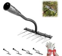 Iron Rake 2.0, Iron Weeding Rake 2.0, 5/6/7/8 Teeth Stick Carbon Steel Garden Weeding Rakes, for Dethatching,Gardening and Backyard Lawn Loosening (6 Teeth)