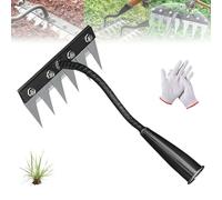 Iron Rake for Gardening And Weeding, Iron Rake 2.0 with Handle, Ironrake The Heavy-Duty Iron Weeding Rakes, 5/6/7/8 Teeth Multifunctional Heavy Duty Gardening Hand Weeder Tools (6Teeth)