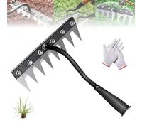 Iron Rake for Gardening And Weeding, Iron Rake 2.0 with Handle, Ironrake The Heavy-Duty Iron Weeding Rakes, 5/6/7/8 Teeth Multifunctional Heavy Duty Gardening Hand Weeder Tools (7Teeth)