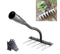 Iron Rake for Gardening and Weeding, Iron Weeding Rake 2.0, The Heavy Duty, Carbon Steel Garden, Gardening Hand Weeder Tools (5Teeth)
