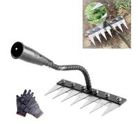 Iron Rake for Gardening and Weeding, Iron Weeding Rake 2.0, The Heavy Duty, Carbon Steel Garden, Gardening Hand Weeder Tools (7Teeth)
