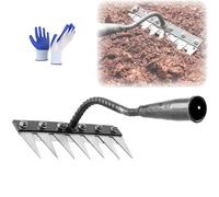 Iron Rake for Gardening and Weeding, The Heavy Duty Iron Weeding Rake, Multifunctional Gardening Hand Weeder Tools, Gardening and Backyard Lawn Loosening (7 Teeth)