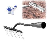 Iron Rake for Gardening and Weeding, The Heavy Duty Iron Weeding Rake, Multifunctional Gardening Hand Weeder Tools, Gardening and Backyard Lawn Loosening (5 Teeth)