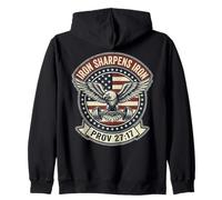 Iron Sharpens Iron Christian Men Bible Scripture Gym Workout Felpa con Cappuccio
