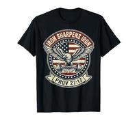 Iron Sharpens Iron Christian Men Bible Scripture Gym Workout Maglietta