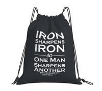 Iron Sharpens Iron Donna Uomo Gym Sack Resistente Zainetto Regolabile Borsa Con Coulisse Per Vacanze Ginnastica Nuoto