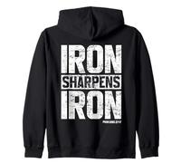 Iron Sharpens Iron Proverbs 27:17 Allenamento Religioso in Palestra Felpa con Cappuccio