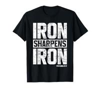 Iron Sharpens Iron Proverbs 27:17 Allenamento Religioso in Palestra Maglietta