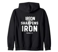 Iron Sharpens Iron Proverbs 27:17 Christian Spada Design Felpa con Cappuccio