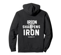 Iron Sharpens Iron Proverbs 27:17 Christian Spada Design Felpa con Cappuccio