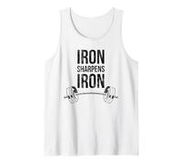 Iron Sharpens Iron Proverbs Weightlifting Faith Bibbia Verse Canotta