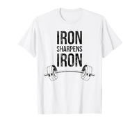 Iron Sharpens Iron Proverbs Weightlifting Faith Bibbia Verse Maglietta
