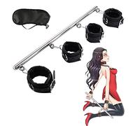 Iron-Story Kit di Allenamento per Cinghie da Yoga in Metallo in Pelle per Caviglia e Polso con Copertura per Gli Occhi