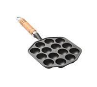 Iron Takoyaki Cooking Plate Pan With Long Handle 14 Half Sphere Octopuses Ball Maker Compatibles With All Heat Sources Takoyaki Pan For Outdoor Cooking