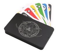 Iron Tarot Deck Storage Box, Lightweight Card Protector Case Table Games, Ideal for School, Indoor Outdoor Use, Family Gathering, Picnic, Game Night Accessories, 16.7x10.3x2cm Black