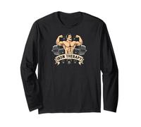 Iron Therapy Gym Workout Bodybuilding Weightlifting Lifter Maglia a Manica
