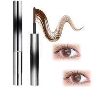 Iron Wand Mascara, 3D Curling Eyelash Iron Mascara, 2025 New Iron Wand Mascara, Smudge-Proof Long-Lasting Curling Iron Mascara, Waterproof Black Washable Metal Mascara (Brown)