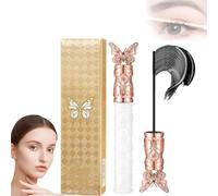 Iron Wand Mascara,Thick 3D Curling Eyelash Iron Mascara,Long-lasting Waterproof Sweat-Proof Metal Wand Mascaras,Lengthening,Non-Smudged Non-Clumping Black Washable Eyelash Makeup (1Pcs)