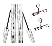 Iron Wand Mascara with Telescopic Waterproof Formula & 3D Curling Eyelash Iron Technology - Smudge-Proof, Flake-Free, Long-Lasting Wear for Natural Volume (2Pcs)