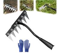 Iron Weeding Rake 2.0, Iron Rakefor Gardening and Weeding, the Heavy-Duty IronWeeding Rake, 5/6/7/8 Teeth Multifunctional Garden Weeder Tools for Lawn Loosening (7 Teeth)
