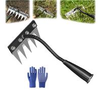 Iron Weeding Rake 2.0, Iron Rakefor Gardening and Weeding, the Heavy-Duty IronWeeding Rake, 5/6/7/8 Teeth Multifunctional Garden Weeder Tools for Lawn Loosening (5 Teeth)