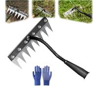 Iron Weeding Rake 2.0, Iron Rakefor Gardening and Weeding, the Heavy-Duty IronWeeding Rake, 5/6/7/8 Teeth Multifunctional Garden Weeder Tools for Lawn Loosening (8 Teeth)