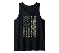 Iron Will USA Patriotic Distressed American Flag Design Canotta