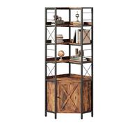 IRONCK Libreria a 5 livelli, libreria angolare con deflettori, libreria e libreria con ante, libreria industriale per soggiorno, cucina