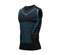 Ironfit - Maglietta da uomo a compressione, snellente, per allenamento, modellante ionico, senza maniche, controllo della pancia, gilet modellante per palestra