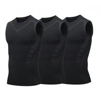 Ironfit - Maglietta da uomo a compressione, snellente, per allenamento, modellante ionico, senza maniche, controllo della pancia, gilet modellante per palestra