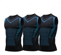 Ironfit - Maglietta da uomo a compressione, snellente, per allenamento, modellante ionico, senza maniche, controllo della pancia, gilet modellante per palestra