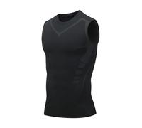 Ironfit - Maglietta da uomo a compressione, snellente, per allenamento, modellante ionico, senza maniche, controllo della pancia, gilet modellante per palestra