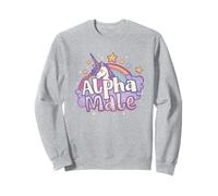 Ironic Alpha Male Tee: Real Men Rainbow Unicorn Sparkles Felpa