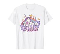 Ironic Alpha Male Tee: Real Men Rainbow Unicorn Sparkles Maglietta