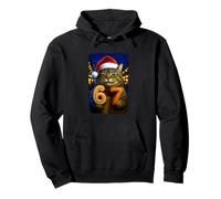 Ironic Christmas Cat 67 Brainrot Meme Gingerbread Pretzel Felpa con Cappuccio