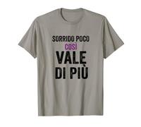 Ironica e Divertente: Sorrido Poco così Vale di più Nera. Maglietta