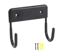 Ironing Board Hook Stable Multifunctional Space Saving Wall Mounted Holder for Kitchen Bathroom Wardrobe Iron Material Includes 1 Hook 2 Expansion Screws 2 Screws (Matte Black)