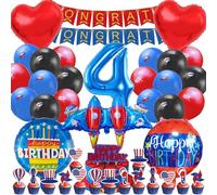IRONIUM 38 Pezzi Spderman Kit Compleanno Decorazioni, Adatto a bambini e bambine di 4 anni Kit Palloncini Decorazioni per Festa di Compleanno