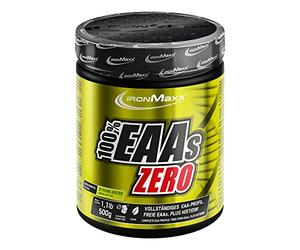 IronMaxx 100% EAAs Zero - Aminoacidi in polvere- integratore a base degli 8 aminoacidi essenziali con alto contenuto di BCAA- vegano- senza zuccheri- gusto: Tè Freddo Al Limone- Alta Dose- 500g