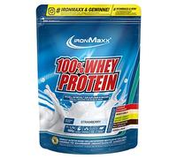 IronMaxx 100% Proteine di siero di latte in polvere solubile in acqua, gusto fragola, sacchetto da 500g (1 confezione)