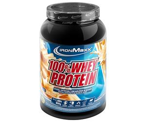 IronMaxx 100% Whey Protein Pulver 900g - Salted Caramel - Frullato ad alto contenuto proteico con BCAA ed EAA per l’allenamento muscolare e il fitness