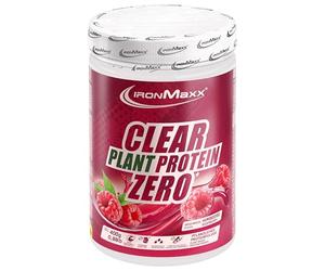IronMaxx Clear Plant Protein Zero - Raspberry 400g Dose | Polvere proteica vegetale senza zucchero | Proteina vegana solubile in acqua | Bevanda sportiva rinfrescante senza soia