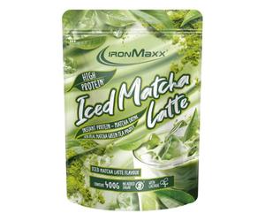 IronMaxx High Protein Iced Matcha Latte - 400g Sachet | Boisson protéinée au matcha avec thé vert | Sans sucres ajoutés | À déguster froid