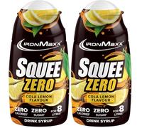 IronMaxx SqueeZero - Cola Lemon 65ml Sirup | Gusto rinfrescante per 8 litri | Senza zucchero e senza calorie in 100ml di bevanda pronta da bere (Confezione da 2)