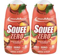IronMaxx SqueeZero - Peach Ice Tea 65ml Sirup | Gusto rinfrescante per 8 litri | Senza zucchero e senza calorie in 100ml di bevanda pronta da bere (Confezione da 2)