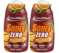 IronMaxx SqueeZero - Sciroppo Cola Arancia 65 ml, Esperienza di Gusto Rinfrescante per 8 Litri, Senza Zucchero e Senza Calorie in 100 ml di Bevanda Pronta da Mangiare (Confezione da 2)